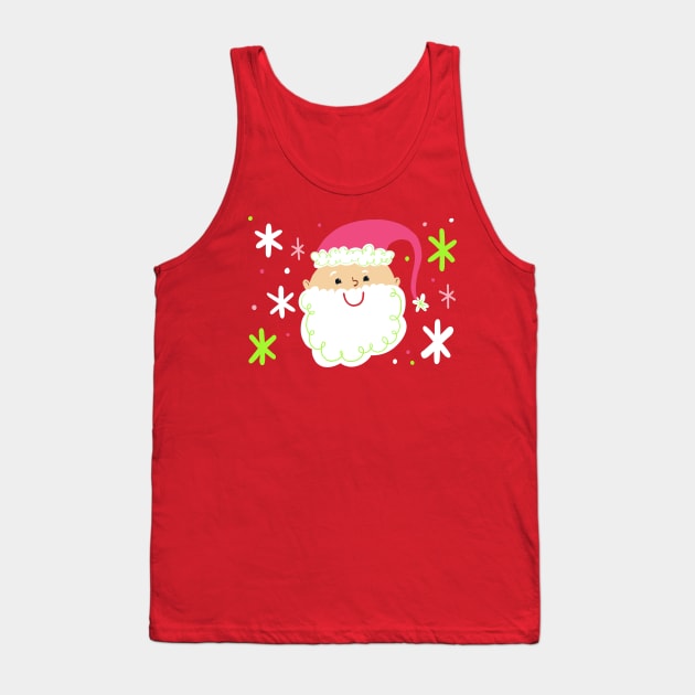 Christmas Cute Santa Claus - Vintage Kris Kringle Merry Christmas Happy Holidays Tank Top by Steph Calvert Art